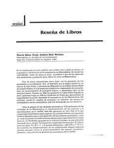 Morris Kline. Matemáticas. La pérdida de la