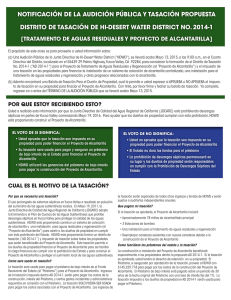 notificación de la audición pública y tasación propuesta distrito de