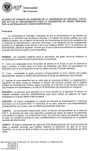 Universidad de Granada ACUERDO DE CONSEJO DE GOBIERNO