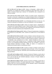 leyes de bolivia promulgadas en la gestión 2011