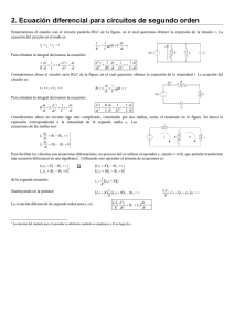 Ecuación diferencial para circuitos de segundo orden