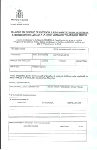 Solicitud Justicia Gratuita Victimas Violencia de Género