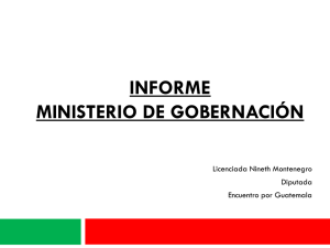 INFORME MINISTERIO DE GOBERNACIÓN