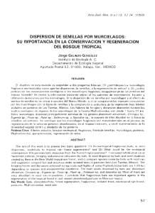 dispersion de semillas por murcielagos: su importancia en