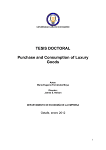 TESIS DOCTORAL Purchase and Consumption of Luxury Goods