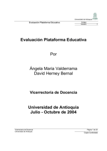 Evaluación Plataforma Educativa