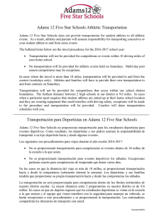 Adams 12 Five Star Schools Athletic Transportation Transportación
