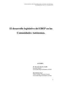 El desarrollo legislativo del EBEP en las Comunidades Autónomas.