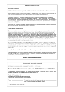 Documento de revocación (muestra) (Si desea revocar el contrato