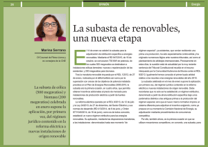 La subasta de renovables, una nueva etapa - Pérez