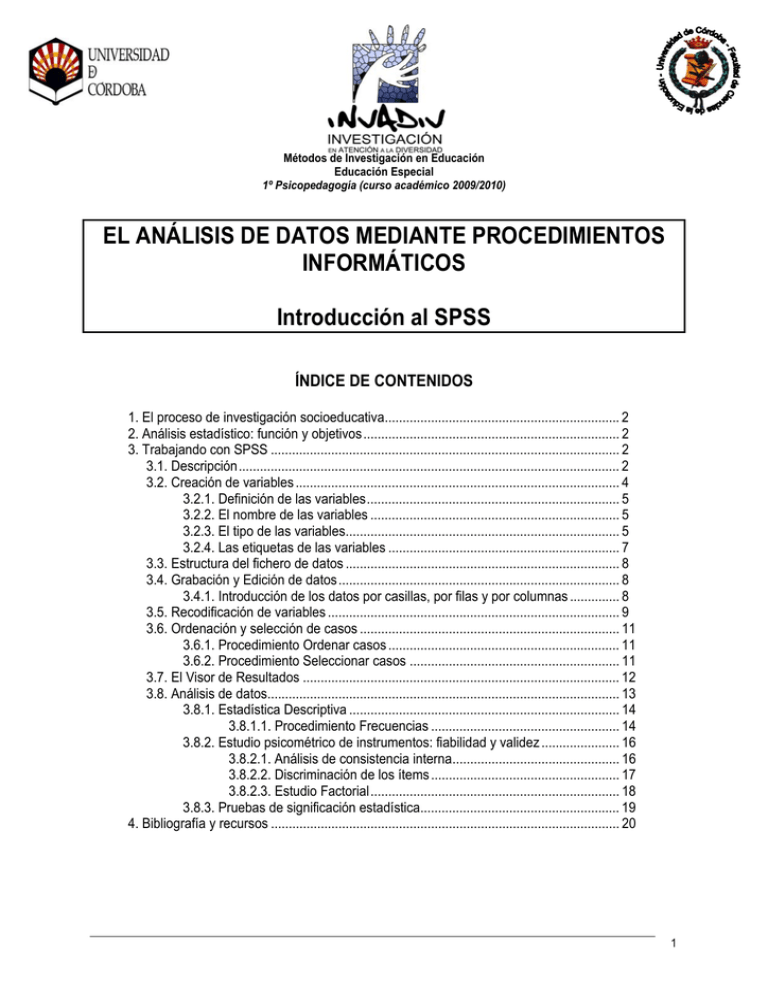 EL ANÁLISIS DE DATOS MEDIANTE PROCEDIMIENTOS