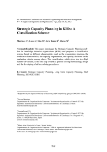 Strategic Capacity Planning in KIOs