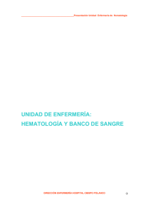 Presentaci&oacute;n Unidad Enfermer&iacute;a Hematolog&iacute;a y Banco de Sangre