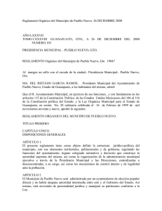 Reglamento Orgánico del Municipio de Pueblo Nuevo. 26