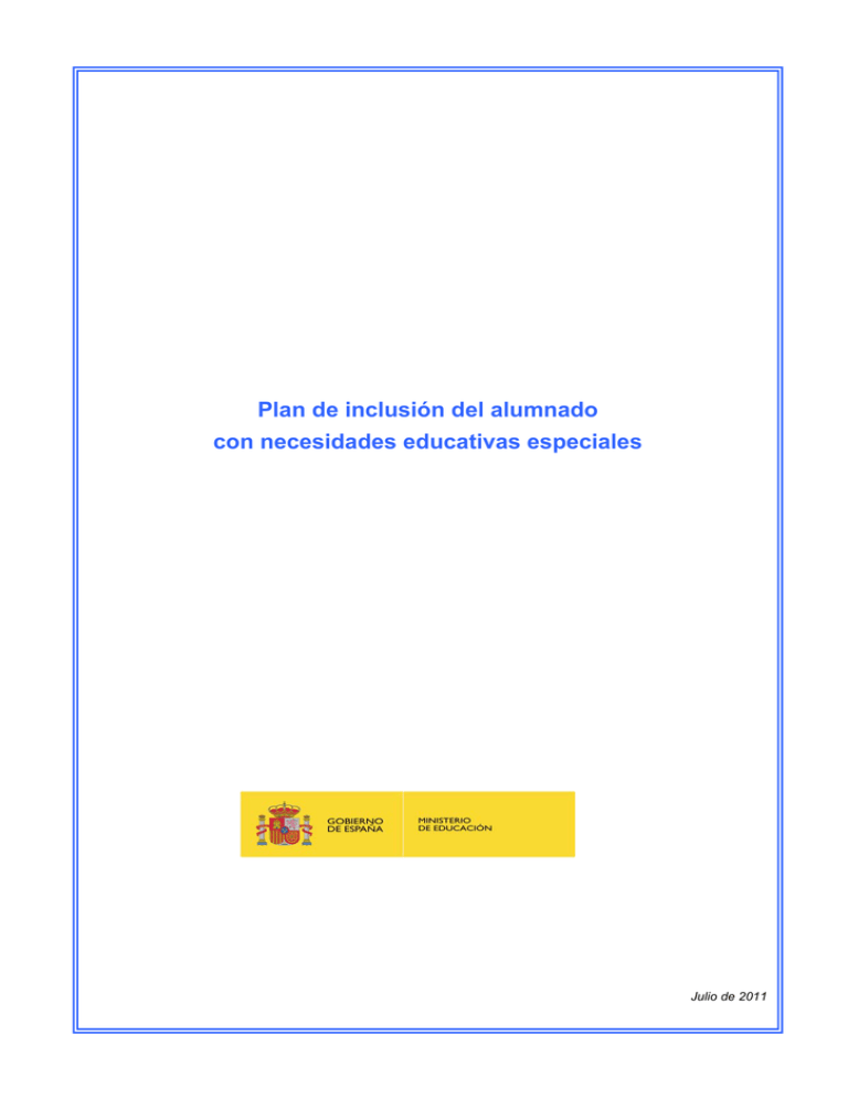 Plan De Inclusión Del Alumnado Con Necesidades Educativas