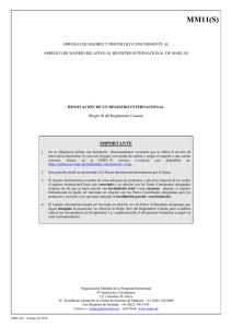 Formulario MM11 Arreglo de Madrid y Protocolo concerniente al