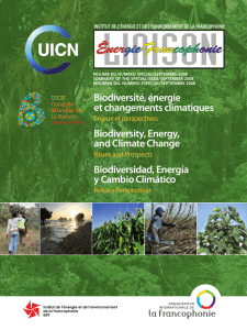 Biodiversité, énergie et changements climatiques Biodiversity