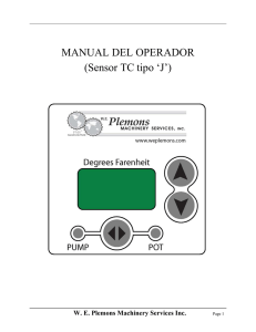 MANUAL DEL OPERADOR (Sensor TC tipo `J`)