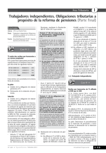 Trabajadores independientes. Obligaciones tributarias a propósito