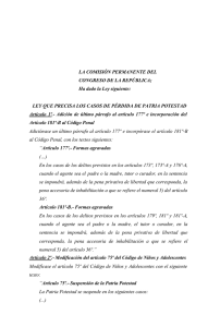 Proy. 1070 - Suspensión de Patria Potestad _2º Vot. Disp. …