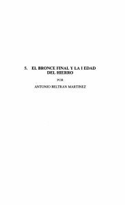 5. El Bronce Final y la I Edad del Hierro, por Antonio Beltrán