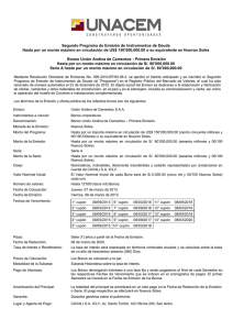 Segundo Programa de Emisión de Instrumentos de Deuda