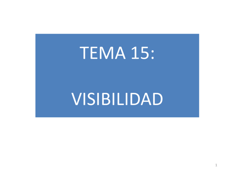 TEMA 15: VISIBILIDAD