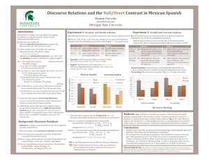 Discourse Relations and the Null/Overt Contrast in Mexican Spanish