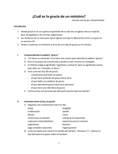 ¿Cuál es la gracia de un ministro?