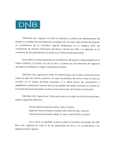 DNB Bank ASA, Agencia en Chile ha definido su política de