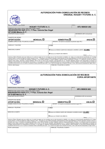 autorizaci&oacute;n para domiciliaci&oacute;n de recibos