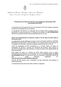 Bases Informe PIP 2012-2014 - Convocatorias