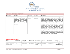 DEPARTAMENTO DE OBRAS FISICAS 30 DE ENERO DE 2016