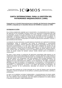 carta internacional para la gestión del patrimonio arqueológico (1990)