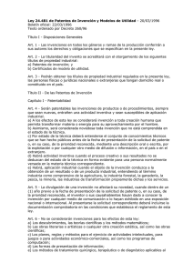 Ley 24.481 de Patentes de Invención y Modelos de Utilidad – 20/03