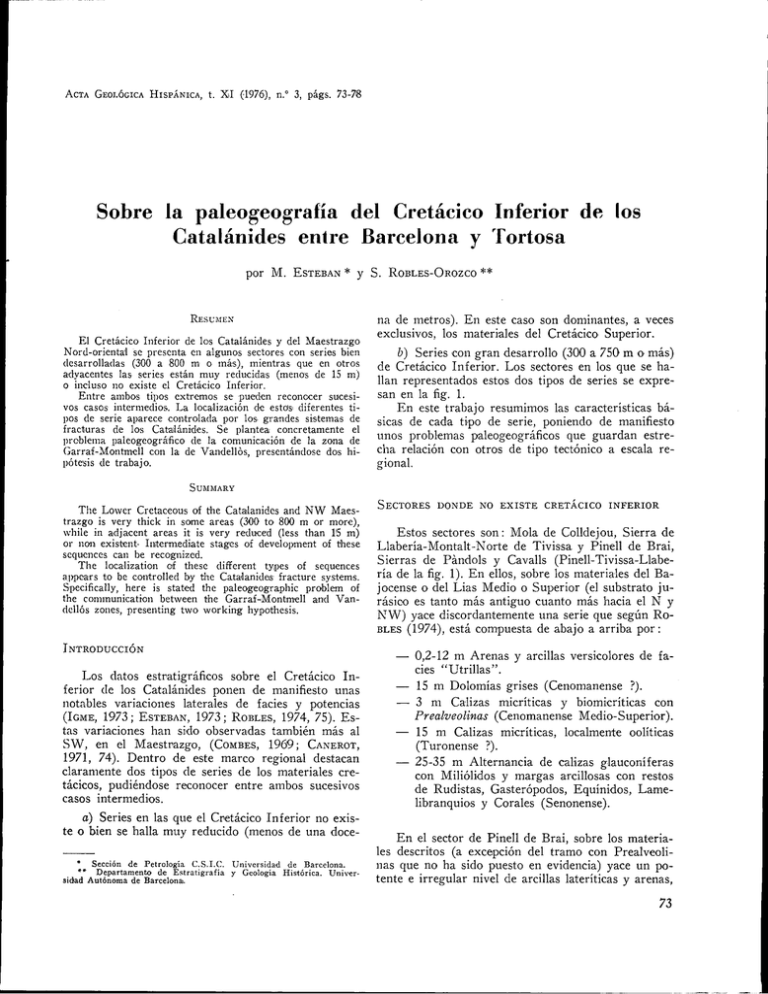 Sobre la paleogeografía del Cretácico Inferior de los