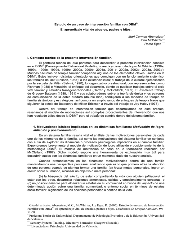 Estudio De Un Caso De Intervenci n Familiar Con