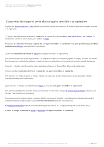 Extensiones de triceps en polea alta con agarre invertido o en