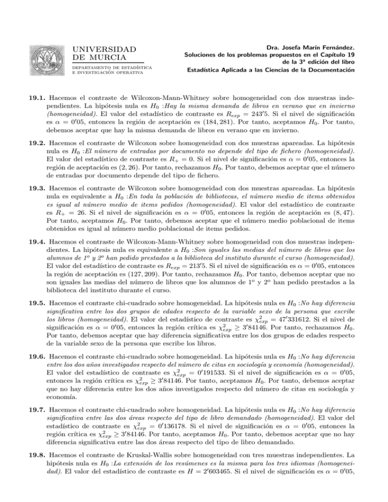 Capítulo 19 Universidad de Murcia Capítulo 19 Universidad de Murcia