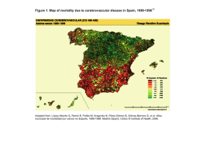Figure 1: Map of mortality due to cerebrovascular disease in Spain