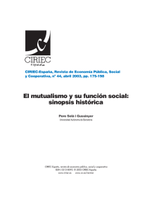 El mutualismo y su función social: sinopsis histórica