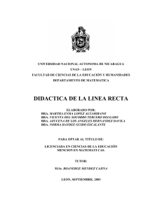 didactica de la linea recta - Universidad Nacional Autónoma de