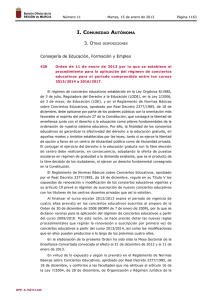 Orden de 11 de enero de 2013 por la que se establece el