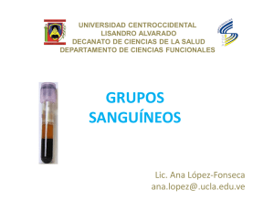 grupos sanguíneos - Universidad Centroccidental "Lisandro Alvarado"