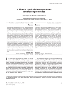 V. Micosis oportunistas en pacientes inmunocomprometidos