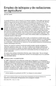 Empleo de isótopos y de radiaciones en agricultura*