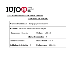 Unidad Curricular: Semestre: Segundo Código: LEC