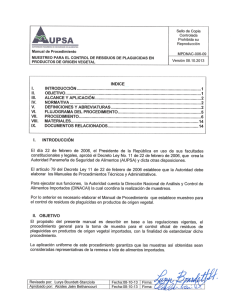 manual de procedimiento muestreo para el control de residuos de