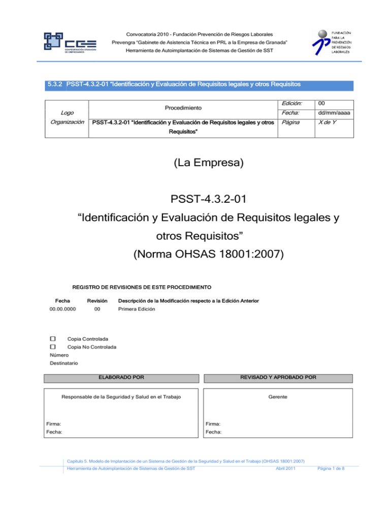 Identificación Y Evaluación De Requisitos Legales Y Otros Requisitos