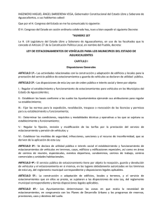 ley de estacionamientos de vehículos para los municipios del